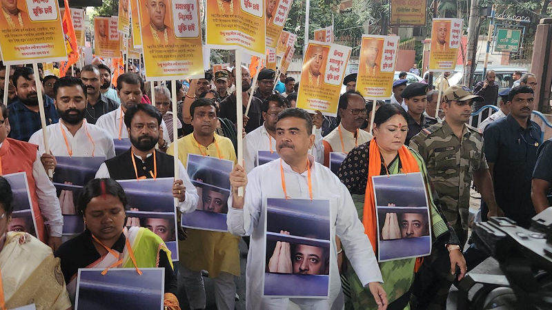 চিন্ময় দাসের মুক্তি দাবি; পেট্রাপোল সীমান্ত অবরোধের হুমকি বিজেপির নেতার